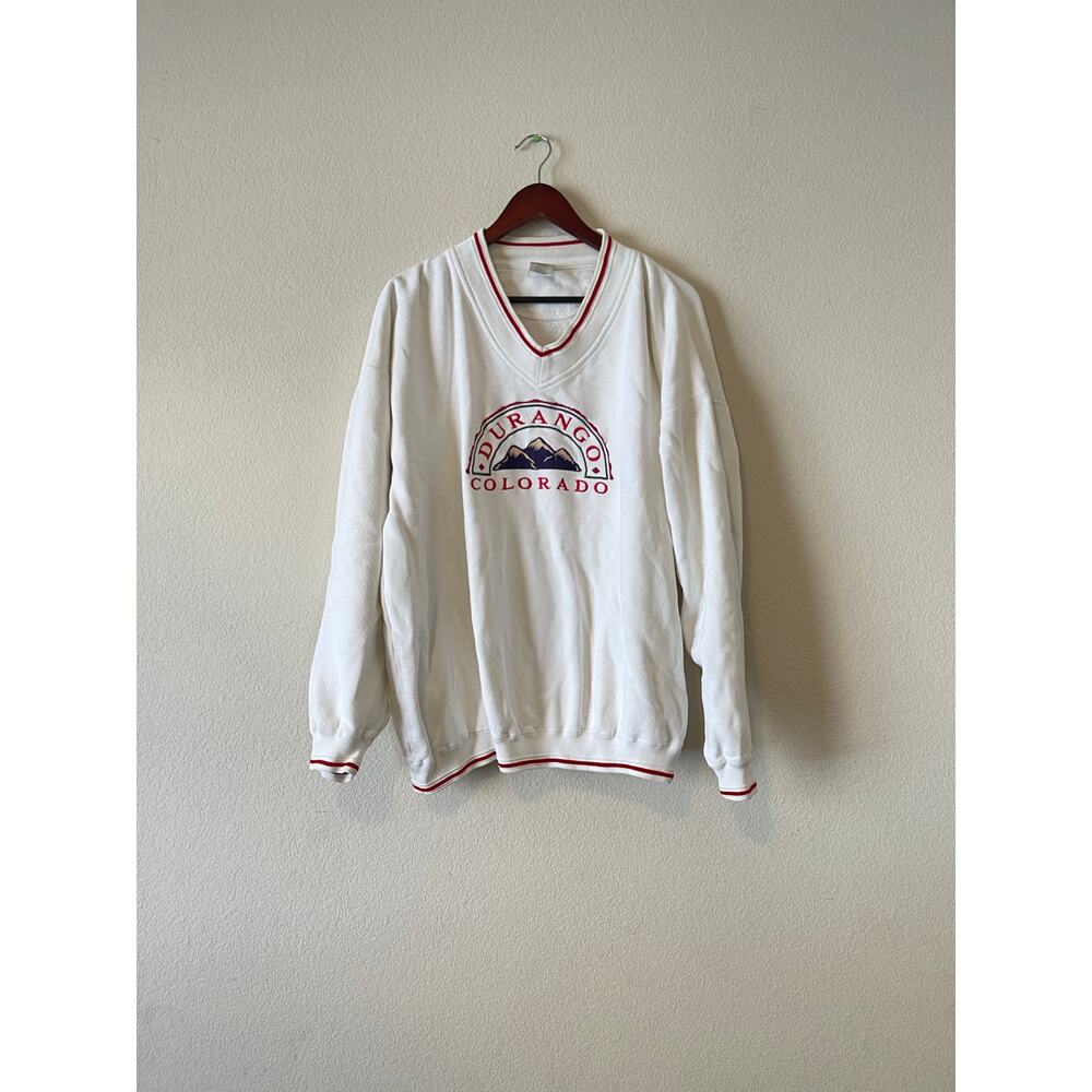 Vintage white‎ Colorado embroidered sweater xlarge